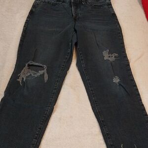 Distressed Black Women Jeans